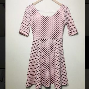 Peachy Pink Polka Dot Dress; By City Triangles